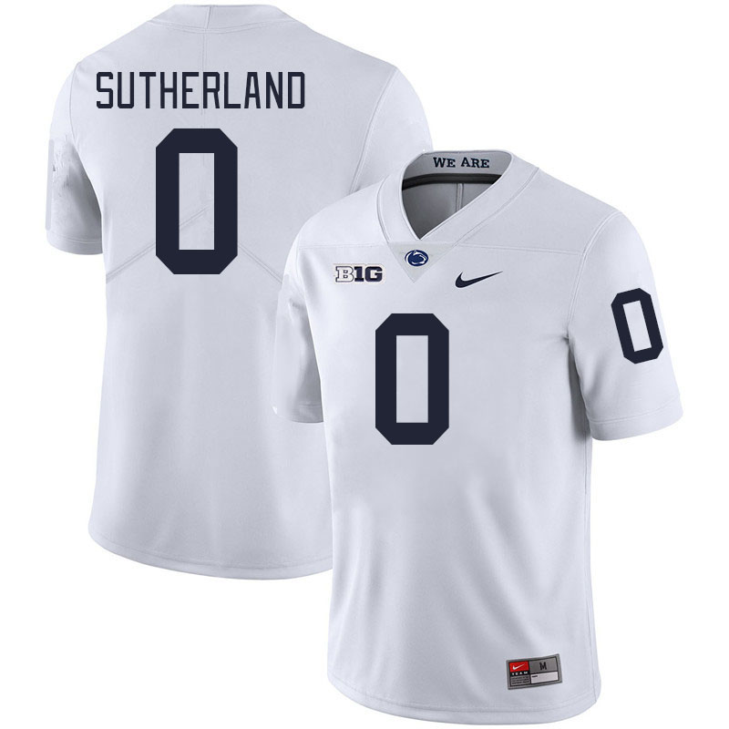 Penn State Nittany Lions #0 Jonathan Sutherland College Football Jerseys Stitched Sale-White
